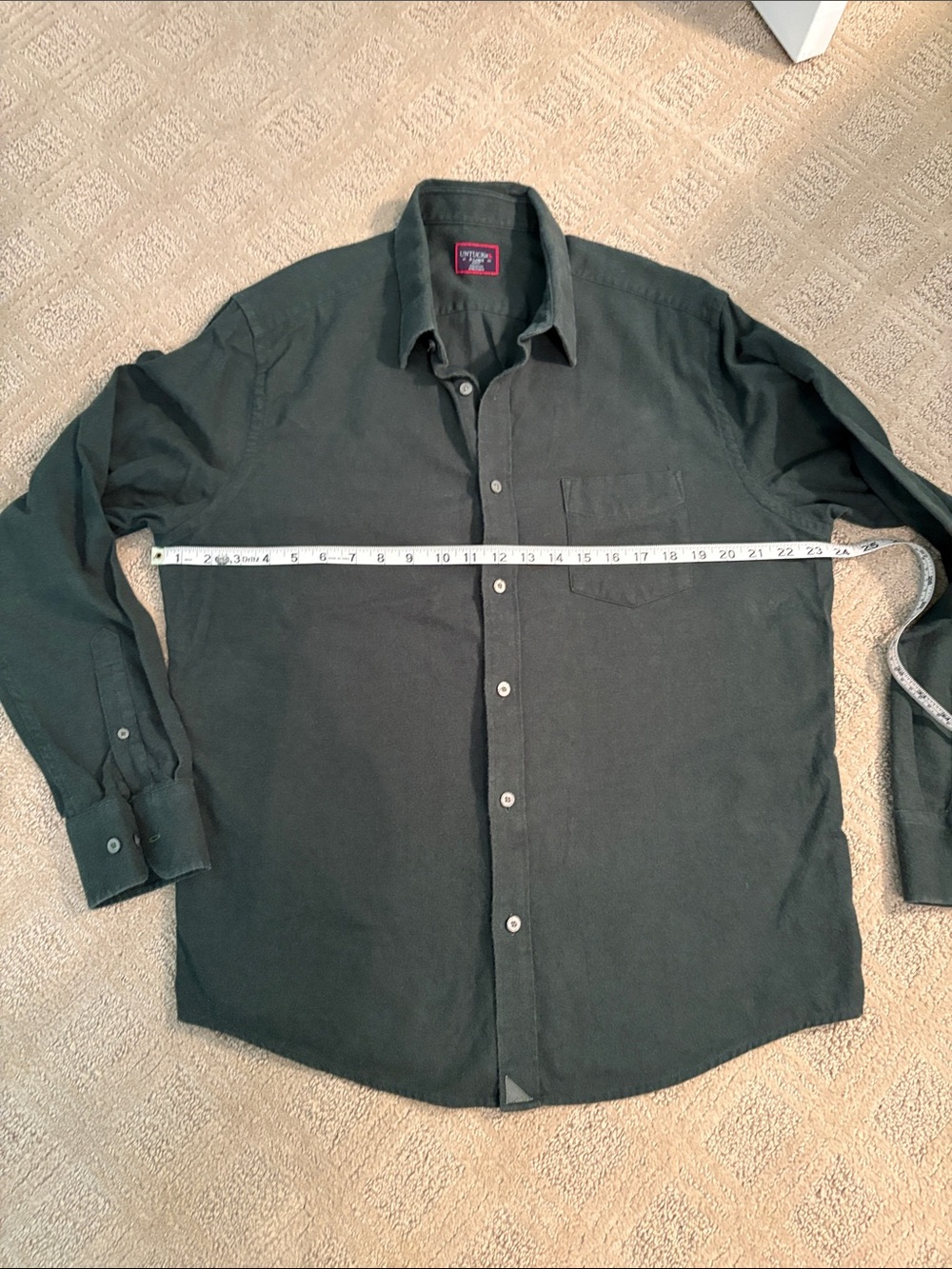 XL Slim Fit UNTUCKit Dark Green Long-Sleeve Flannel Button-Down Shirt